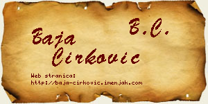 Baja Ćirković vizit kartica